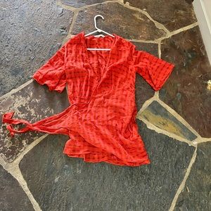 Zara Carla Double Breasted Wrap Mini Dress in BurntOrange S gently preown